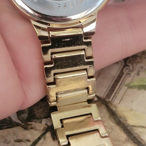 Anne Klein Gold Watch with Crystal Bezel & Roman Dial Model AK/1498 - Picture 7 of 10
